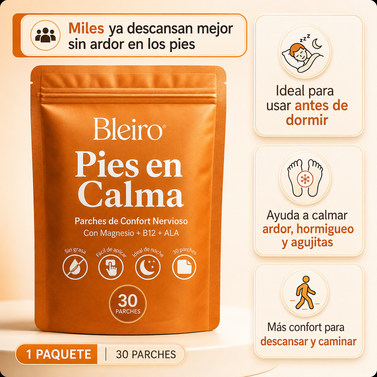 Bleiro Pies en Calma – Parches de Confort para Ardor, Hormigueo y Pies Dormidos